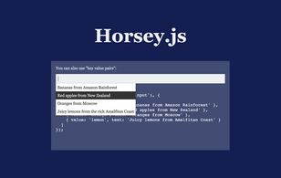 Horsey.js: Search autocomplete